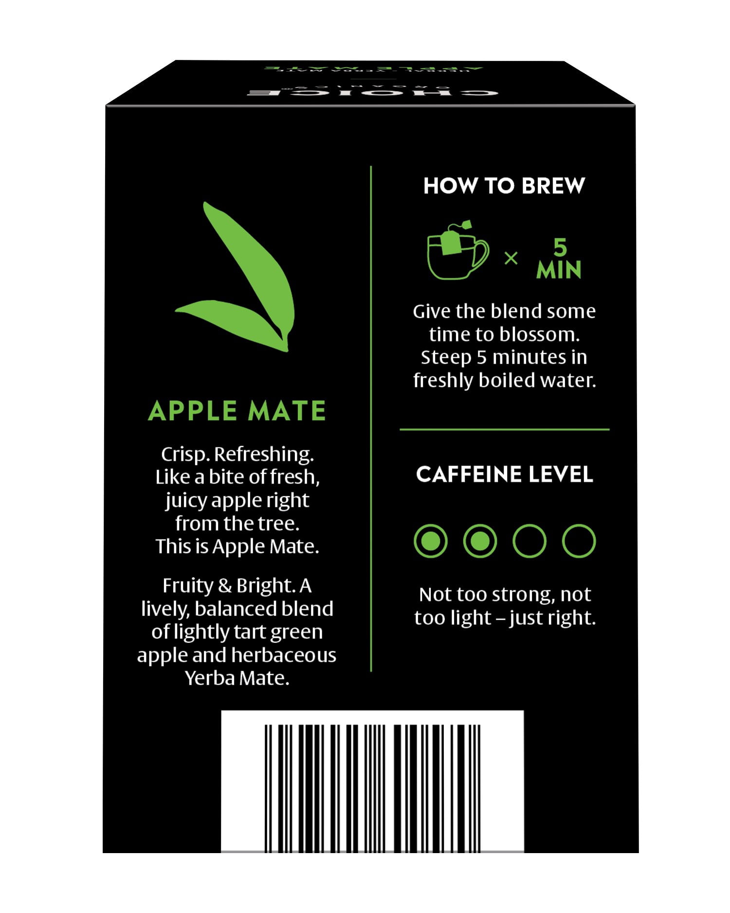 Choice Organics Apple Mate Tea, Contains Caffeine, Yerba Mate Tea Bags, 6 Boxes of 16