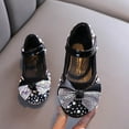 thumbnail image 5 of Piuwrlz Children's Closed Toe Sandals Girls Glitter Crystal Shoes Bow Lace-Up Dress Shoes Black Size 8 Years, 5 of 5