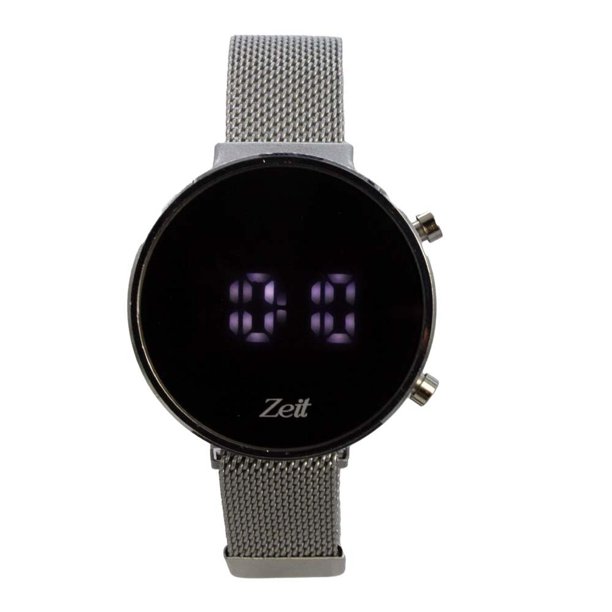 Reloj Digital Zeit Unisex Casual Correa De Mesh Luz Led plateado 40mm Zeit CB00022883