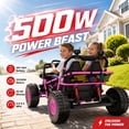 thumbnail image 2 of iRerts 36V Powered Ride on Toys for Big Kids, 2 Seater Ride on Cars with Metal Frame, Bluetooth Music, 4 Wheels Suspension, Electric Ride on Vehicles for Boys Girls, Pink, 2 of 8