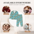 thumbnail image 7 of Fuzoiu Lovely Sea Otters Print Women's Long-Sleeved Pajama,Lounge Button Down Nightwear,Womens Notch Collar Pajama Set-X-Large, 7 of 7