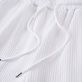 thumbnail image 7 of Besolor Men's Shorts Summer Casual Knee Length Elastic Waisted Drawstring Loose Workout Half Pants with Pockets(X-Large,White), 7 of 7