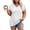 White, variant on CHUMUD Women's Plus Size V-Neck T-Shirt Short Sleeve Side Slit Casual Top XL-5XL