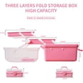 thumbnail image 2 of YOPTOP 12 in Three-Layer Multipurpose Storage Box Organizer Folding Tool Box Art & Crafts Case Sewing Supplies,Pink, 2 of 5
