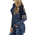 thumbnail image 5 of Olyvenn Patchwork Print T-Shirt Blouse Women's Plus Size Loose Female Casual Outwear Fashion Women's Round-Neck Long Sleeve for 2022 Women Tops Navy XL, 5 of 6