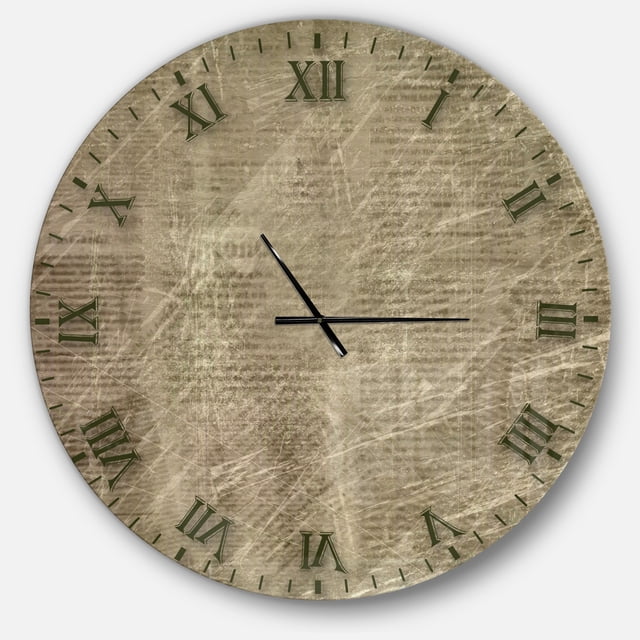 Designart « Style Ancien en Papier Antique » Horloge Murale de Ferme