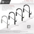 thumbnail image 6 of Stylish Tivoli One-Handle Matte Black & Stainless Steel Pull Down Kitchen Faucet Height 16 ¾" K-149NS, 6 of 10