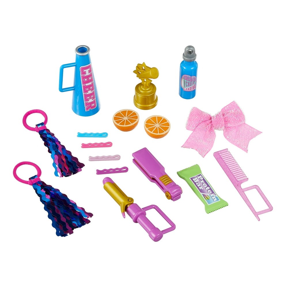 My Life As Cheerleading Accessories Play Set for 18” Dolls, 17 Pieces