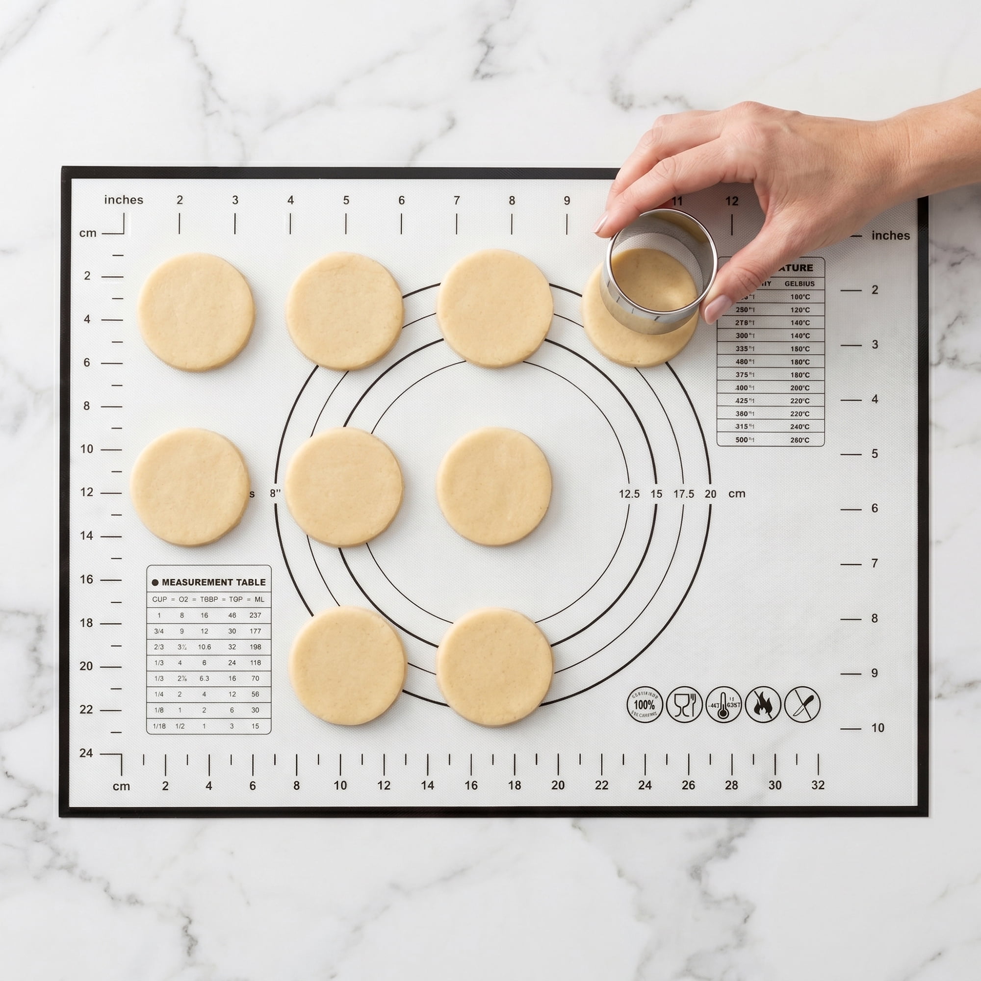 Unique Bargains Pastry Baking Mat with Measurements and Heat Resistance Black 11.8"x15.7"