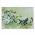 thumbnail image 1 of Flowers Cutting Board, Watercolor Style Effect Birds of Spring on Tree Branch Illustration, Decorative Tempered Glass Cutting and Serving Board, Small Size, Yellow and Reseda Green, by Ambesonne, 1 of 1