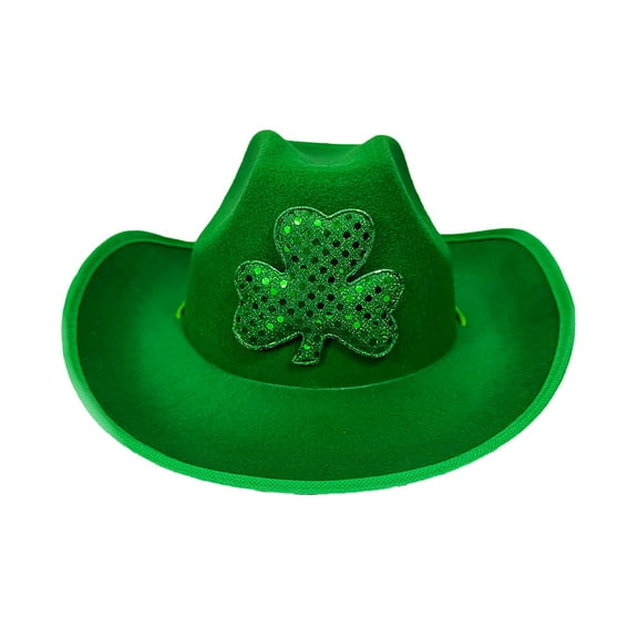 Prolriy Cowboy Hats for Women Irish for Women Irish 4 St. Day Hat Wide Brim Hats Green Hat St Patricks Day Hat Green
