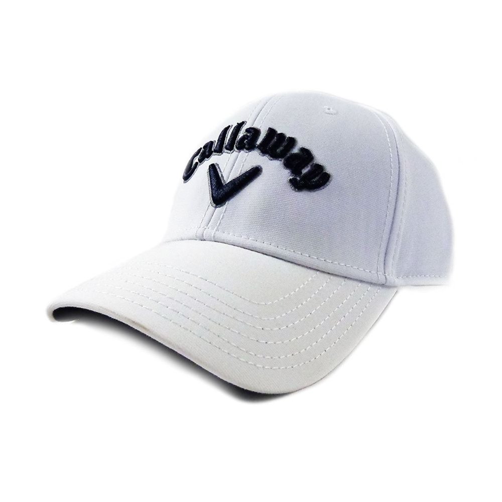 Callaway Stretch Rip Hat (White/Navy, Adjustable) Golf Cap NEW ...