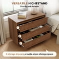 thumbnail image 4 of S-HOME 26.5" Modern Nightstand with Charging Station, 3 Drawers Wooden Bedroom End Table, 4 of 9
