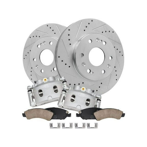 Front Brake Pad Rotor and Caliper Set - Compatible with 2008 - 2013 Chevy Avalanche 2009 2010 2011 2012