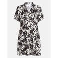thumbnail image 6 of Time and Tru Women's Linen Pleated Waist Fit And Flare Mini Shirt Dress, Sizes XS-XXXL, 6 of 6