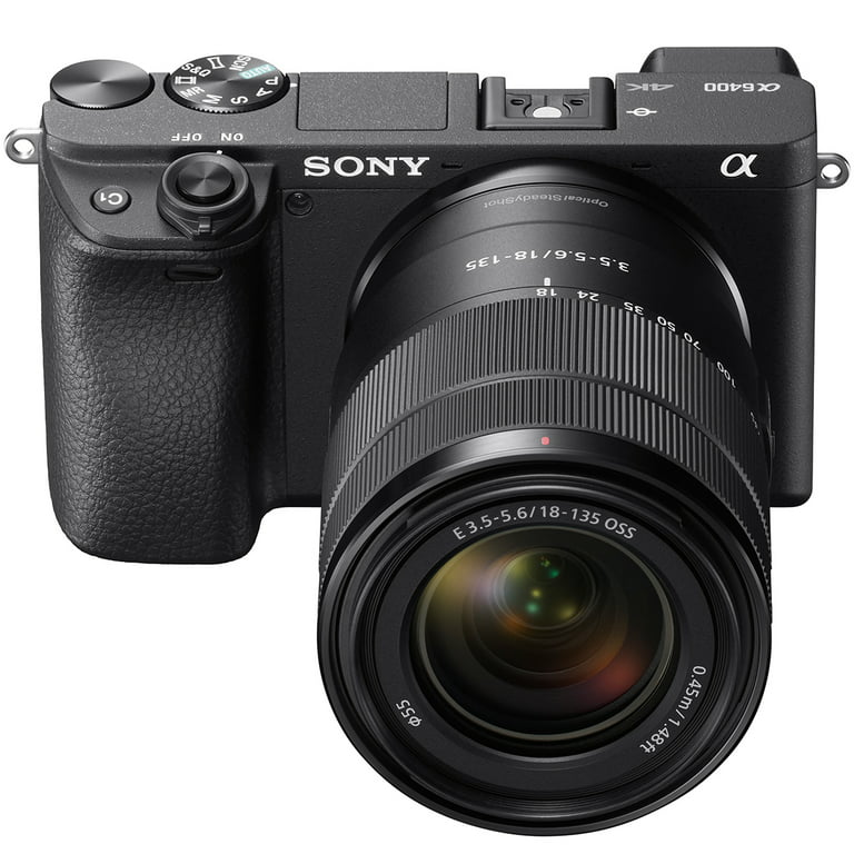 Sony a6400 4K Mirrorless Camera ILCE-6400M/B (Black) with 18-135mm F3.5-5.6  OSS Zoom Lens 64GB Memory Deco Gear Travel Case Filter Kit