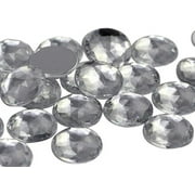 18mm Flat Back Round Acrylic Jewels Pro Grade - 30 Pieces (Crystal Clear A01)