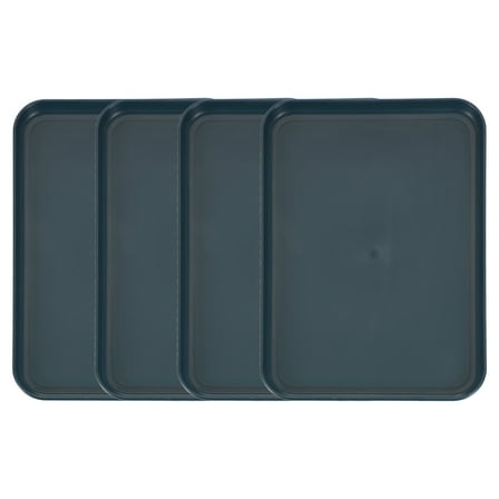Uxcell4Pcs Plastic Serving Trays, 12.2 x 8.7 Inch Rectangle Food Trays Serving Cafeteria Trays for Kitchen Restaurant Coffee Fruit Burger Lunch Dessert, Black