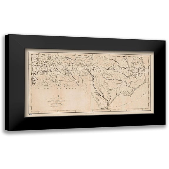 Stockdale 14x9 Black Modern Framed Museum Art Print Titled - North Carolina - Stockdale 1794