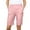 Pink, variant on Mgmyaa Women's Bermuda Shorts Fashion Casual Pocket Solid Elastic Waist Straight-Leg Short Pants