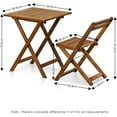 thumbnail image 4 of Tioman Outdoor Hardwood 3 Piece Bistro Set in Teak Oil, 4 of 5