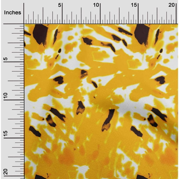 oneOone Cotton Flex Yellow Fabric Tie Dye Sewing Material Print Fabric By The Yard 40 Inch Wide-H7E