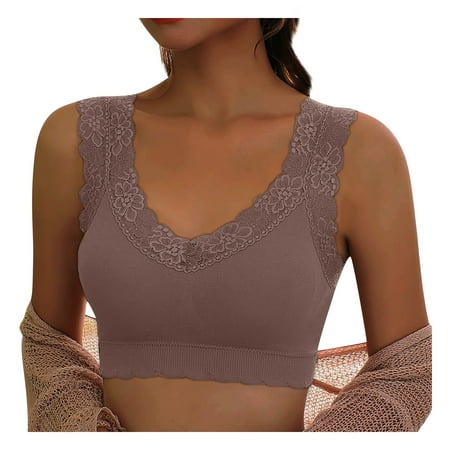 

Knosfe Full-Coverage for Women Seamless T-Shirt Bra Female Lace Minimizer Bras