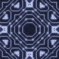 thumbnail image 1 of Ahgly Company Tapis d'Intérieur Lavable en Machine Carré Transitionnel Violet Pervenche, 6 Pieds Carré, 1 of 7