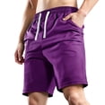 thumbnail image 2 of Men's 7 Inch Mesh Shorts, Elastic Waist Drawstring Quick Dry Breathable Athletic Shorts with Pockets, Loose Fit Summer Workout & Casual Shorts Purple, 2 of 6