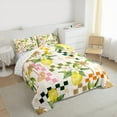 thumbnail image 3 of Feelyou Cartoon Lemon Flower Full Comforter Set, Vintage Buffalo Plaid Bedding, 3 of 8
