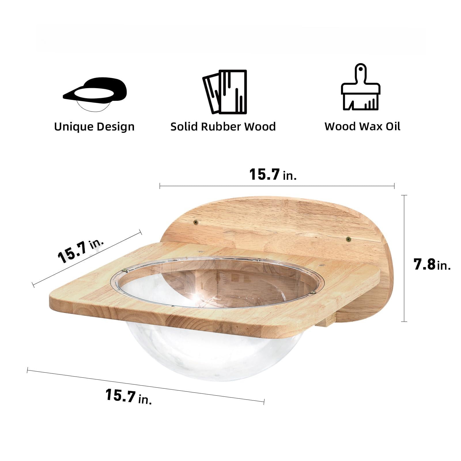 Cat Wall Perch Set With 2 Pedals, Transparent Capsule, For Sleeping Playing Climbing Lounging