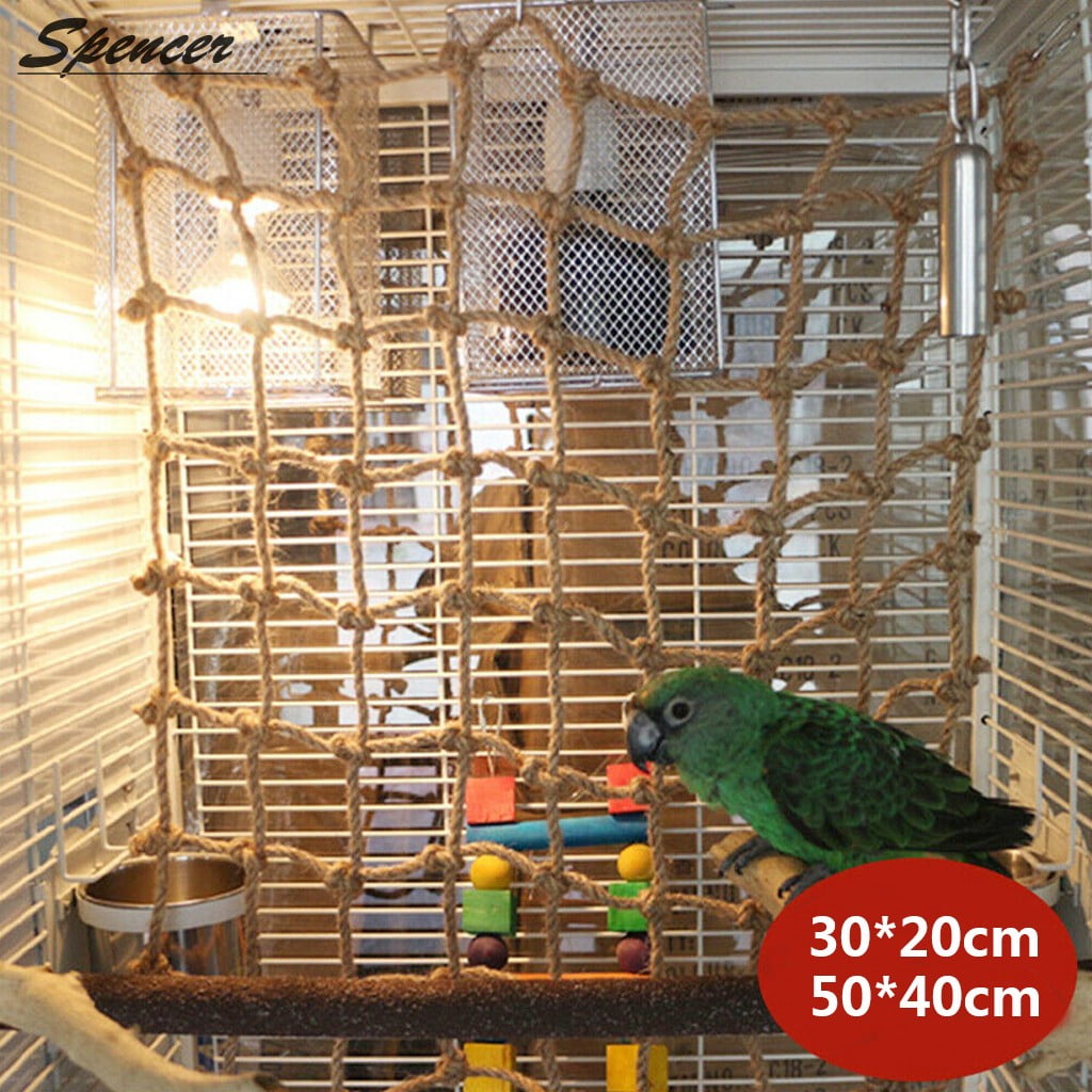 Pet Hemp Rope Ladder Hammock Swing Toy for Hamster Cockatoo Parakeet Rehomy Parrot Climbing Net 