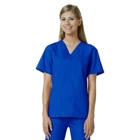 

core by maevn women s v-neck solid scrub top