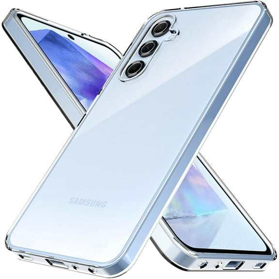 Crystal Clear Compatible with Samsung Galaxy A55 Case.Soft Slim Fit Transparent Plastic TPU Protective Silicone Cover Phone Cases for Samsung Galaxy A55 [Slim Thin & Comfort Grip] [Shockproof]