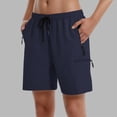 thumbnail image 2 of IWRICH Women's Hiking Cargo Shorts Quick Dry Lightweight Summer Shorts for Women Athletic Golf Zipper Pockets Navy XL, 2 of 6