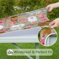 thumbnail image 6 of Pomeranian Dog and Flower Floral Square Fitted Tablecloth with Elastic Edge,Square Table Cover,Washable Elastic Table Cover for Home Kitchen Party Decor 34"x34", 6 of 6