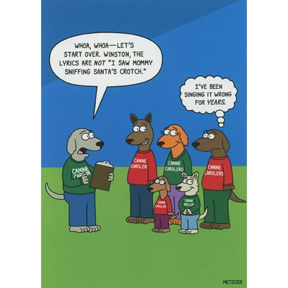 Oatmeal Studios Canine Carolers: Dogs Singing Wrong Song Lyrics Box of 10 Humorous / Funny Christmas Cards