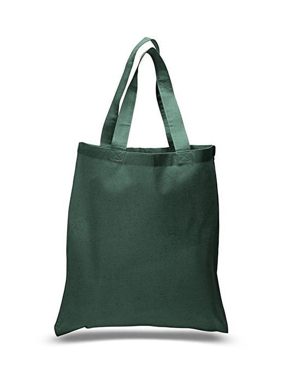 Resuable Blank Tote Bags for DIY, Art & Crafts, Decorations Set of 24 (Forest Green)