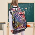 thumbnail image 7 of FORMRS Unisex School Backpack 17" Student Travel Bag with Laptop Compartment, Colorful Wavy Plaid, 7 of 7