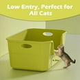 thumbnail image 3 of Large Cat Litter Box with High Sides,Low Entry Cat Litter Pan Tray Kitty Litter Box for Indoor Big & Senior Cats,Anti-Splashing Waterproof Cat Toilet,Tool-Free Assembly,Easy to Clean(Yellow), 3 of 8