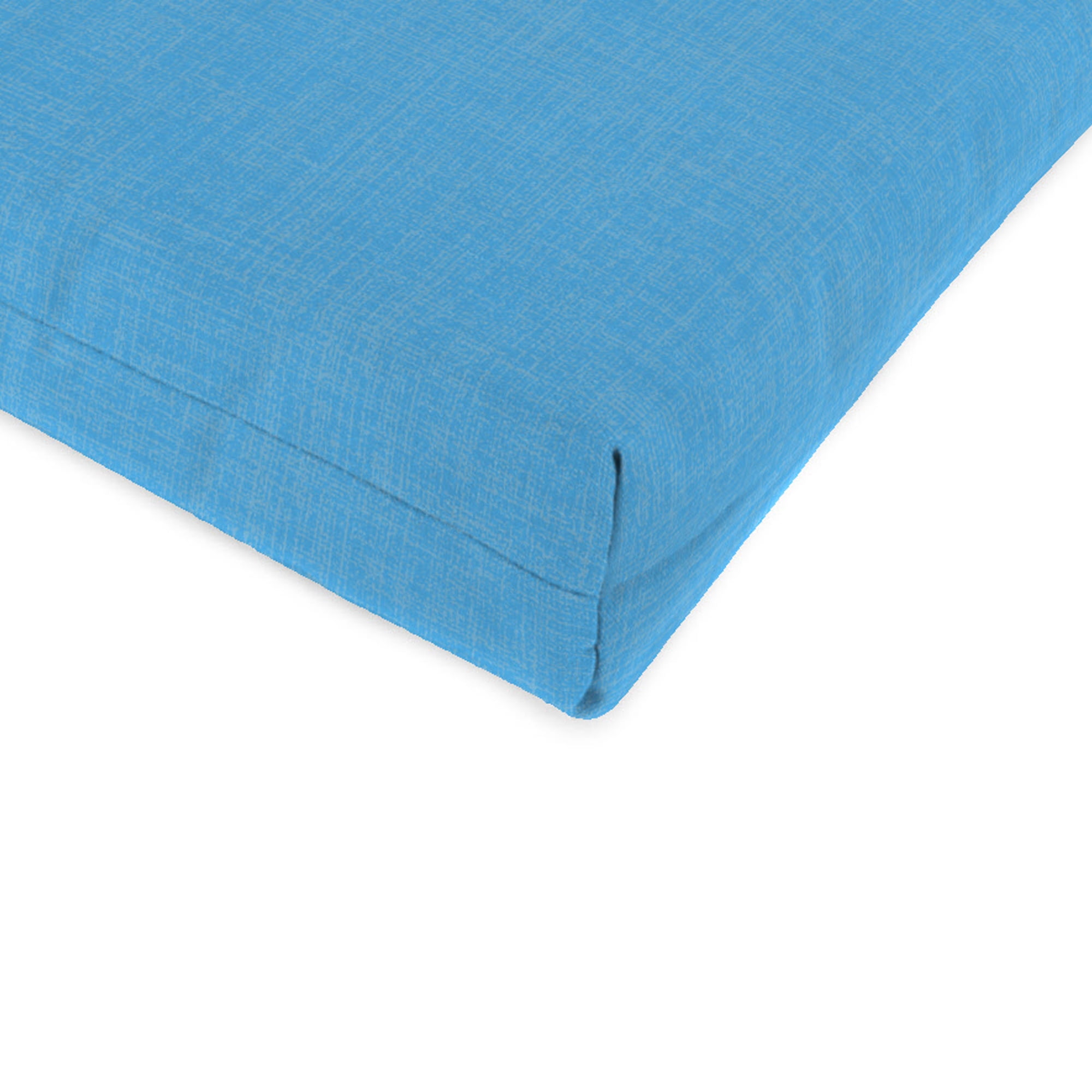Jordan Manufacturing 44" x 22" Celosia Ice Blue Crosshatch Rectangular Outdoor Chair Cushion with Ties and Hanger Loop