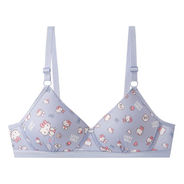 Sanrio Hello Kitty Ropa interior Kawaii Dibujos animados Chicas Sexy Sujetador Sin aros Push Up Ropa interior Mujer Deportes Sujetador a prueba de golpes Pantalones