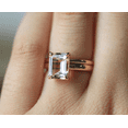 thumbnail image 6 of HeartsAndYou 1ct Natural Peach Morganite Engagement Ring 100% 14k SOLID Rose Gold Bridal Set, 6 of 9