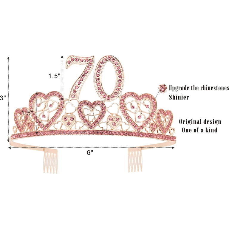 VeryMerryMakering Silver 20th Birthday Sash & Tiara Set - Glitter Sash +  Hearts Rhinestone Tiara for Women, Ideal 20th Birthday Gifts 