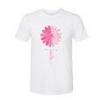 thumbnail image 2 of Wild Bobby, Faith Pink Ribbon Sunflower, Breast Cancer Awareness, Men Premium Tri Blend Tee, True White, Large, 2 of 5