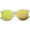 Pink-Gold / Yellow Mirror, variant on sunglassLA - Womens Half-Frame Marble Finish Moon Cut Color Mirrored Lens Round Sunglasses - 55mm