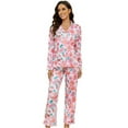 thumbnail image 6 of LYCY Womens Pajama Sets Floral Print, Long Sleeve Button Down Pajamas Set for Women Soft Sleepwear Pjs 2 piece Loungewear, (Pink Floral, Large), 6 of 6