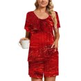 thumbnail image 4 of Tenues Deux Pièces Économies d'Été Liquidation 2022! Pyjama Décontracté à Col Rond Manches Courtes Deux Pièces Confortable pour la Maison Ensemble de Sport, 4 of 7