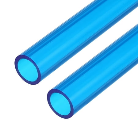 Uxcell Rigid Water Cooling Tube 10mm ID 14mm OD 0.5 Meter Long PETG Hose, Blue 2Pcs