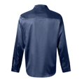 thumbnail image 7 of JTieacloth Mens Formal Shirts Mens Casual Fashion Bright Face Solid Color Lapel Long Sleeve Shirt(Blue,S), 7 of 7